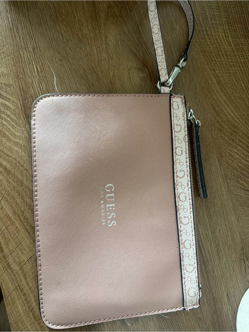 Guess Blush Pink Wristlet Clutch